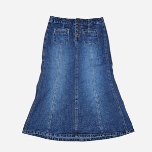 y2k boho western gap denim flared skirt
